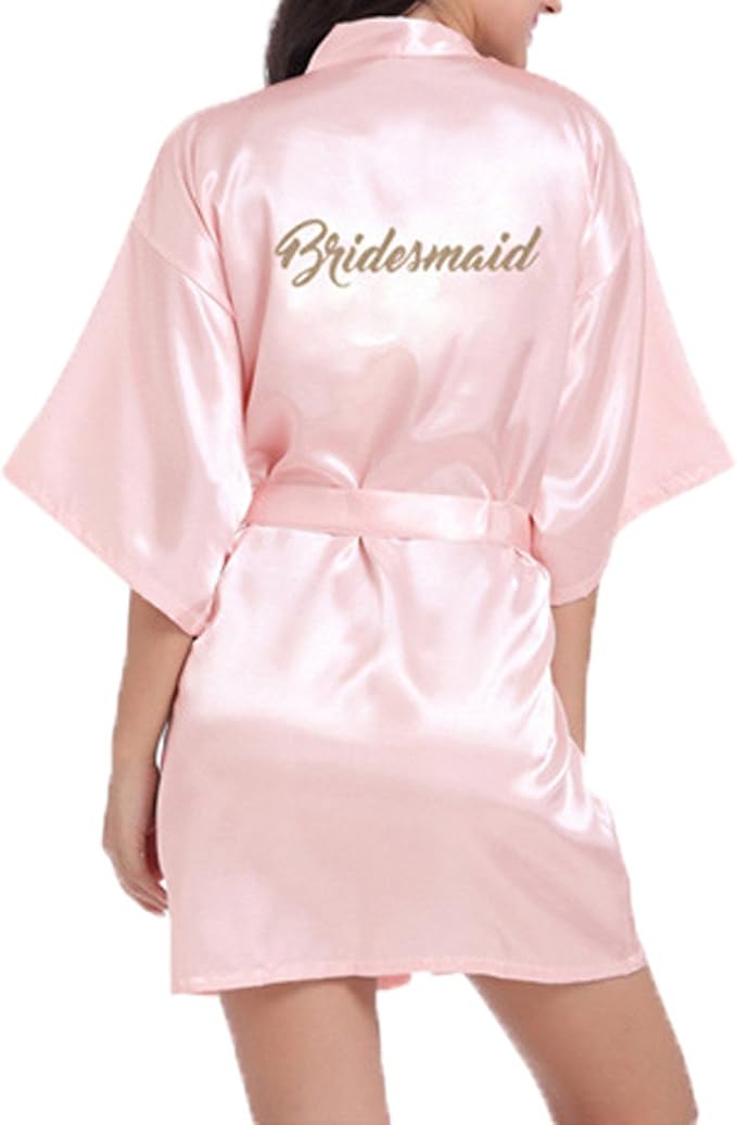 Peignoir Rose "Bridesmaid" - Taille Unique - Accessoire EVJF