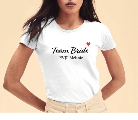 T-shirt Personnalisé Team Bride – Spécial EVJF